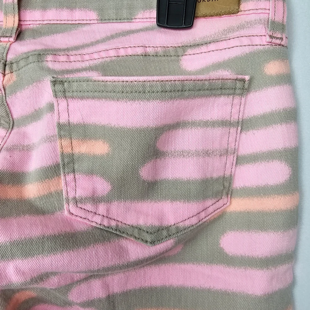 Saturday Kate Spade spray Painted Pink Stripe Skinny Jeans Size 29